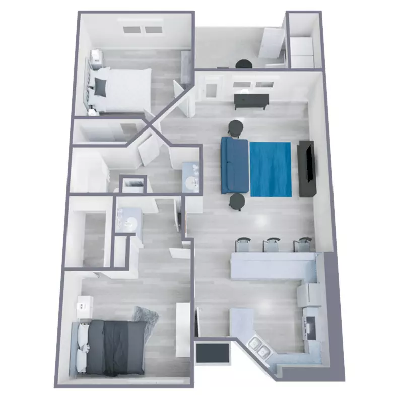 2 Beds • 1 Bath 289 floor plan