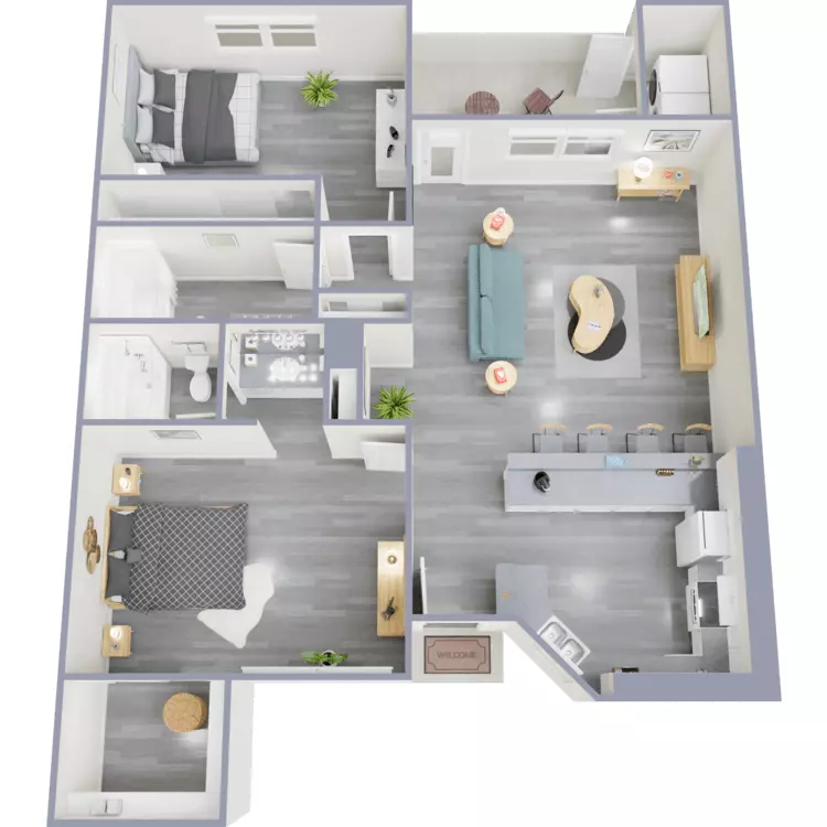 2 Beds • 2 Bath 178 floor plan