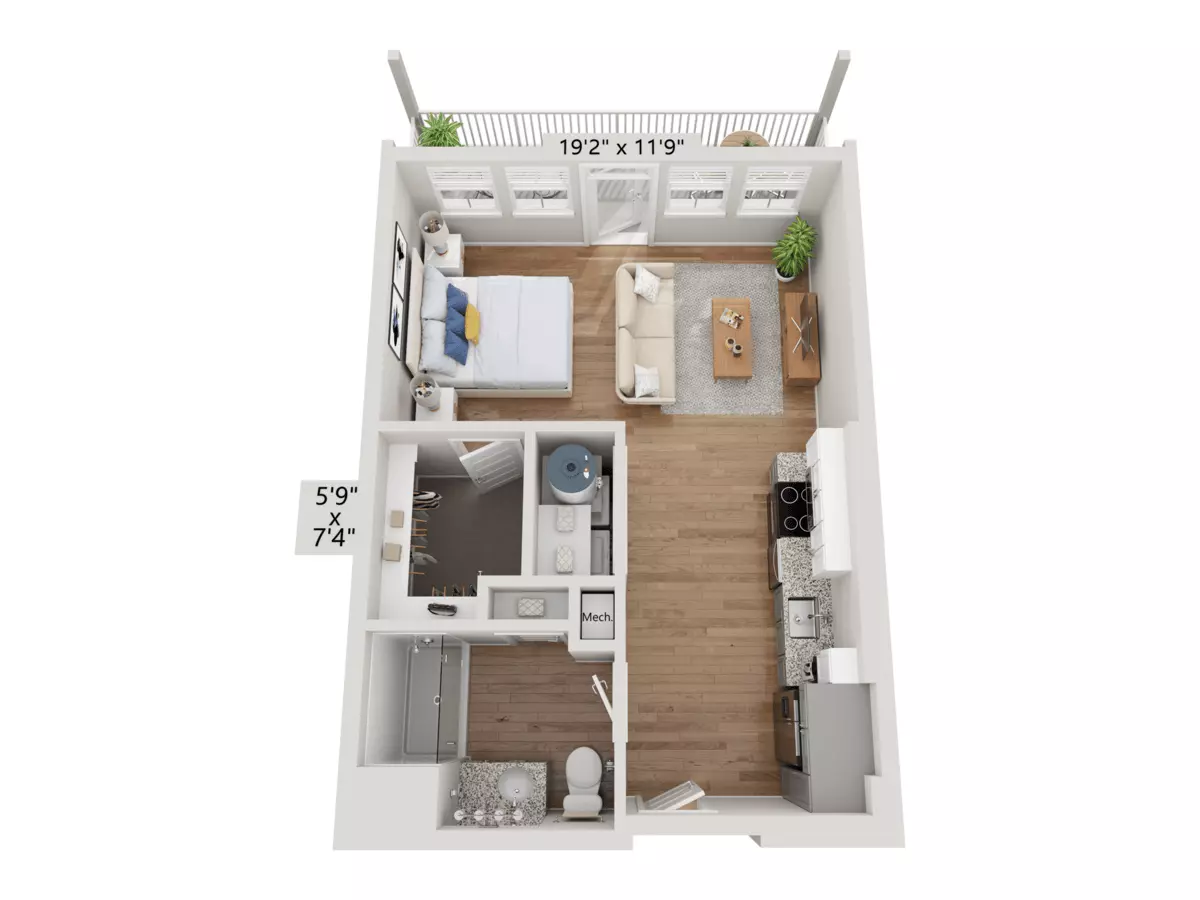 Studio • 1 Bath 2213 floor plan