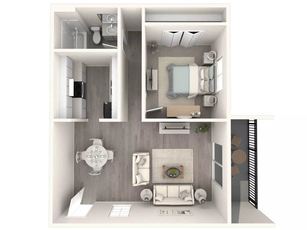 1 Bed • 1 Bath I-I22 floor plan