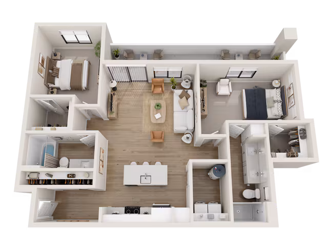 2 Beds • 2 Bath 32-3213 floor plan