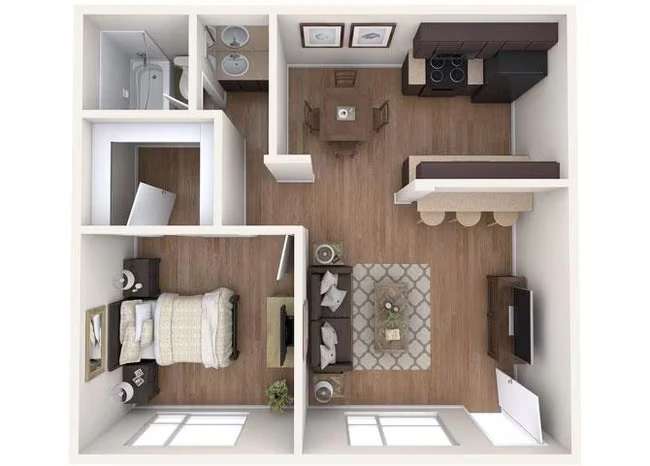 1 Bed • 1 Bath 371 floor plan