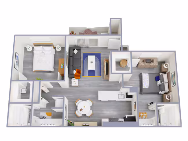 2 Beds • 2 Bath 120 floor plan