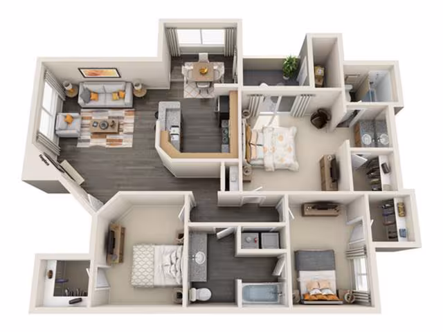 3 Beds • 2 Bath 1181 floor plan