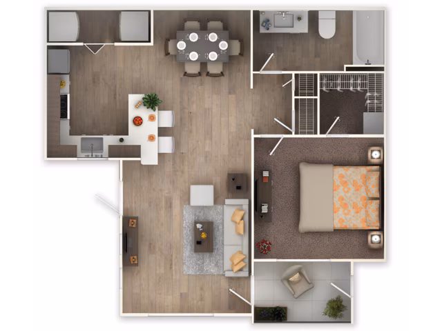 1 Bed • 1 Bath 1148 floor plan