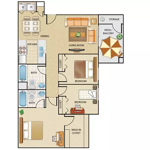 3 Beds • 2 Bath 230 floor plan