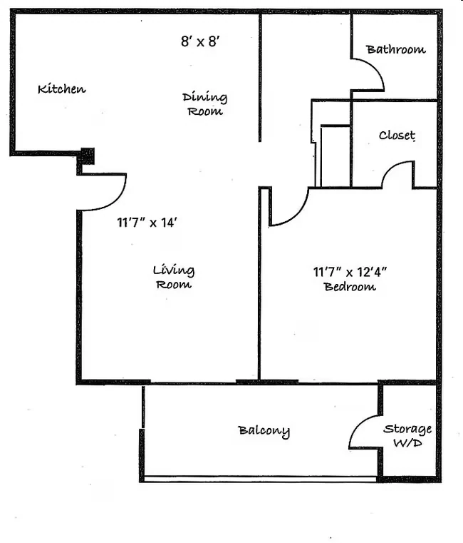1 Bed • 2 Bath HIDDENV-111 floor plan