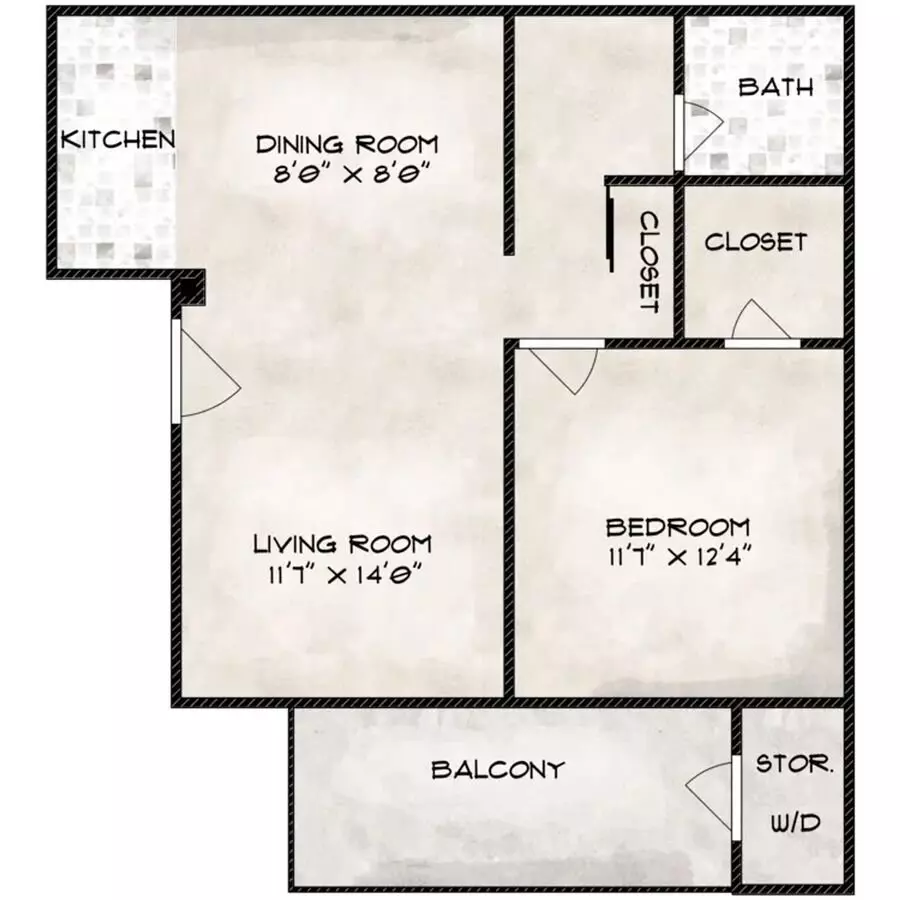1X1 HIDDENV-238 floor plan