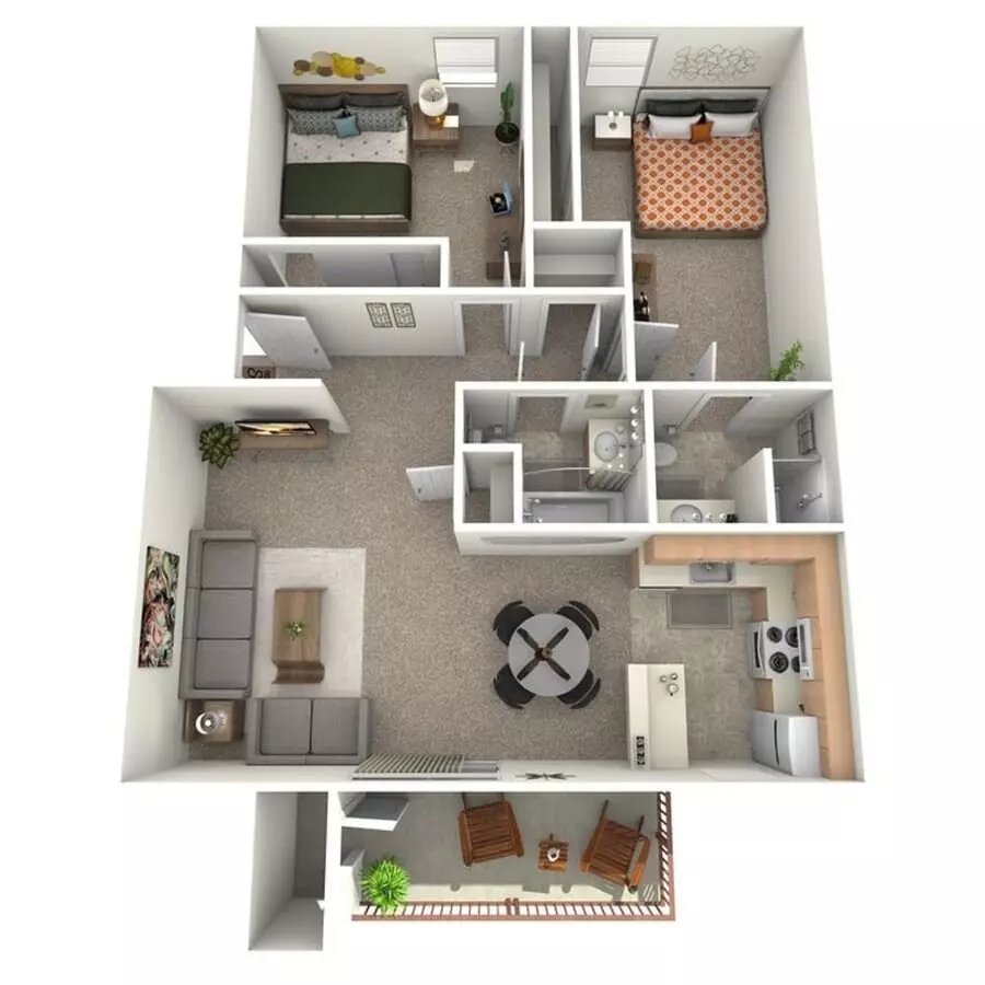 2x2 WD S2132 floor plan