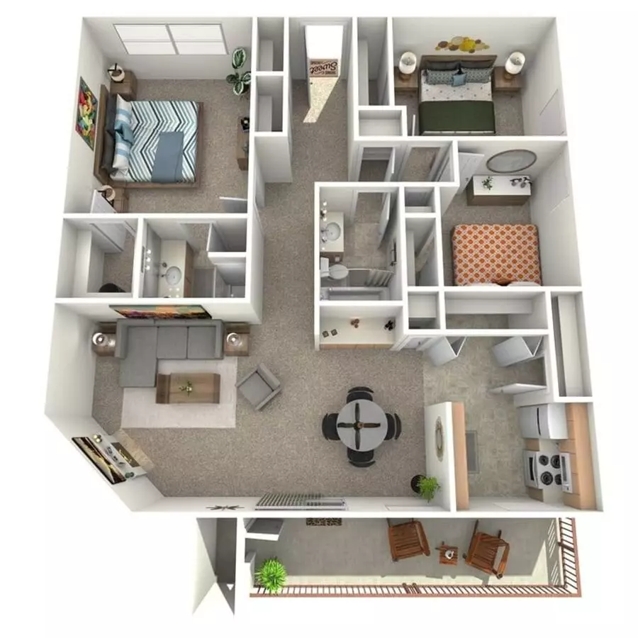 3BR/2BA P1106 floor plan