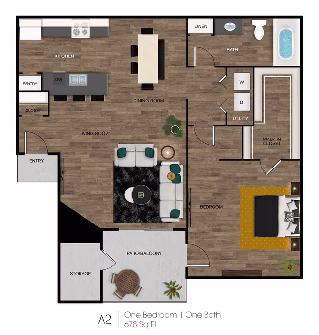 1 Bed • 1 Bath 3043 floor plan