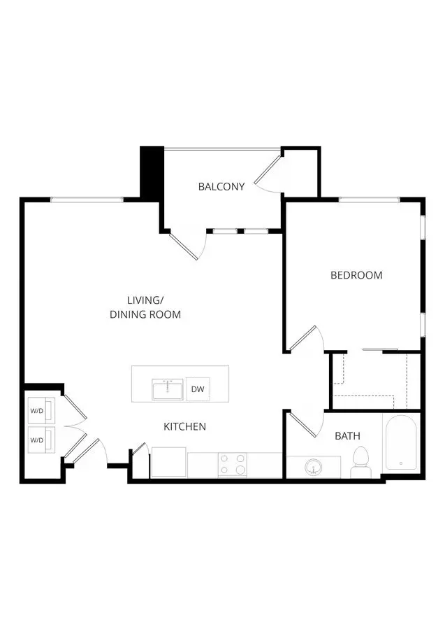 1 Bed • 1 Bath 3058 floor plan