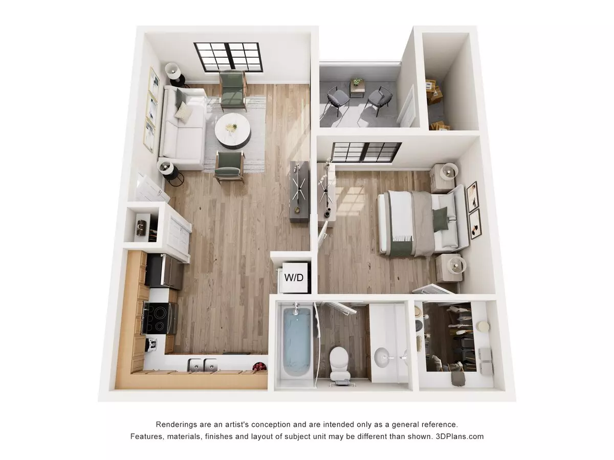 1 Bed • 1 Bath 2075 floor plan