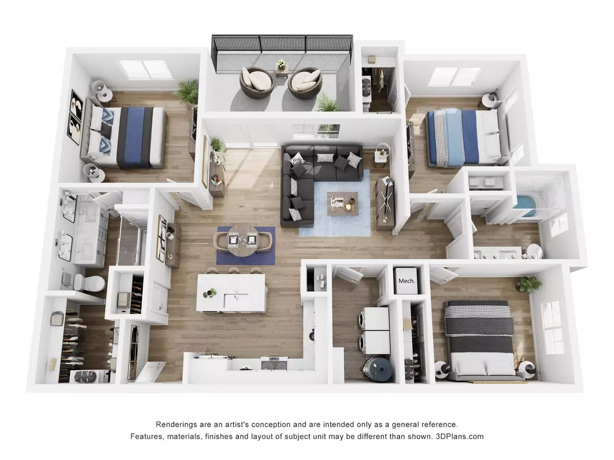3 Beds • 2 Bath S101 floor plan