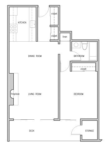1x1 floor plan
