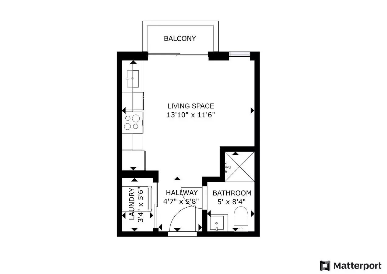 studio 1.0 baths (282 sqft) L06 floor plan