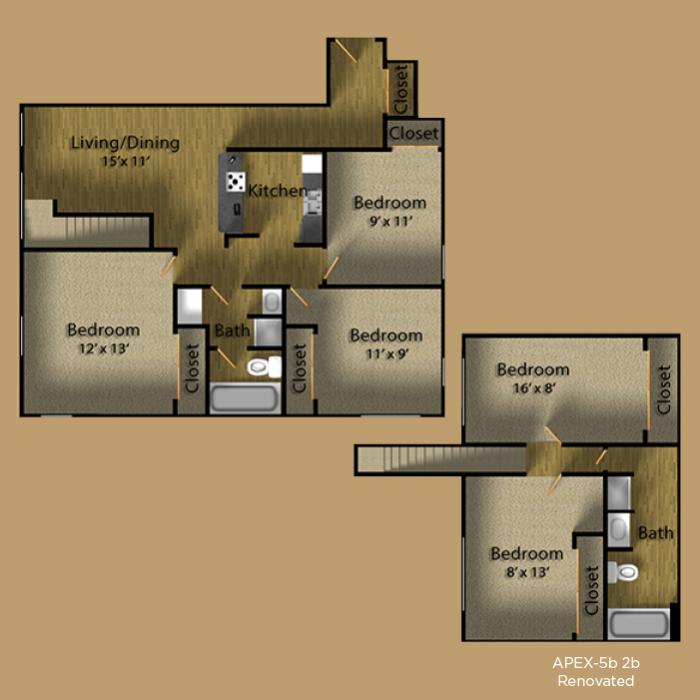 5x2 TH R Private floor plan