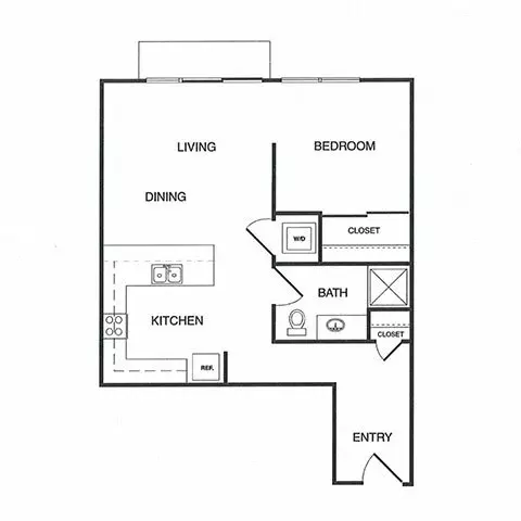 1x1 Live/Work A 501S floor plan
