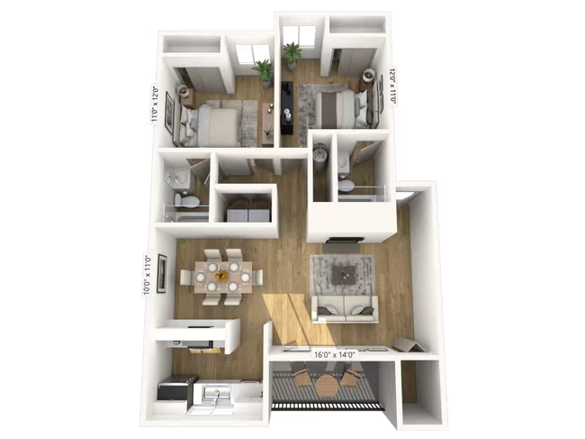 2x2Ac T203 floor plan