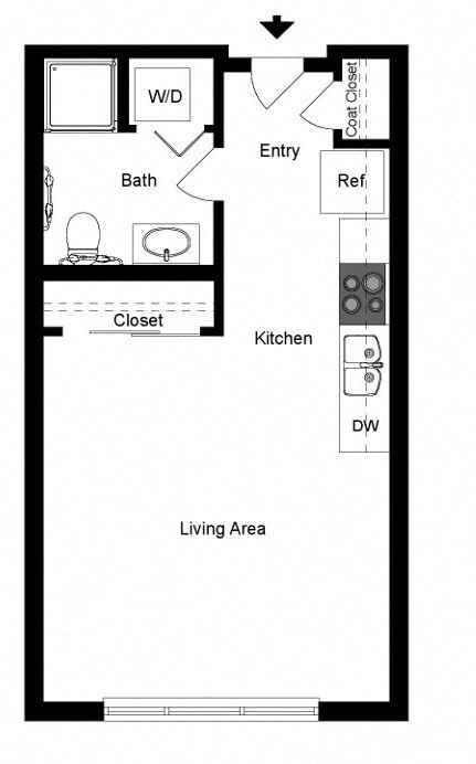 Studio 414 floor plan