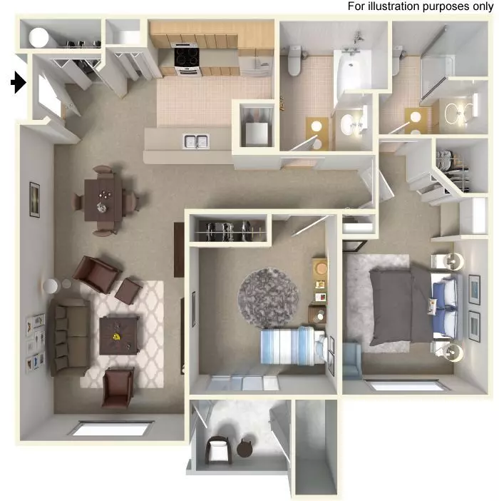 INT MERIDIAN 1055SF N-205 floor plan