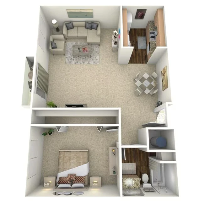 1x1R 308 floor plan