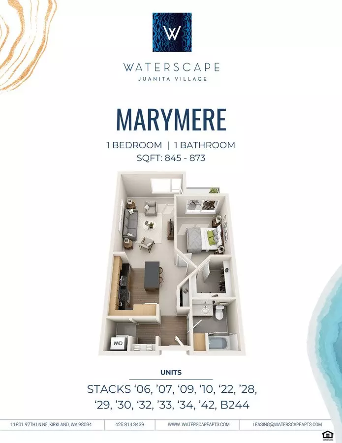 1BR/1BA A229 floor plan