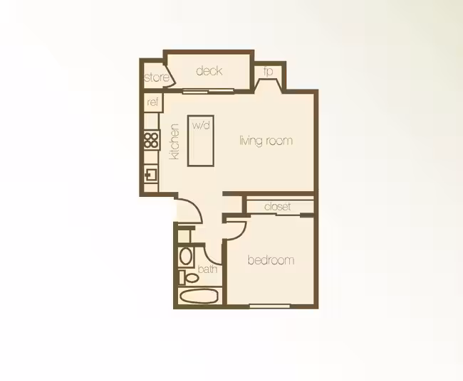 Bayview A-105 floor plan