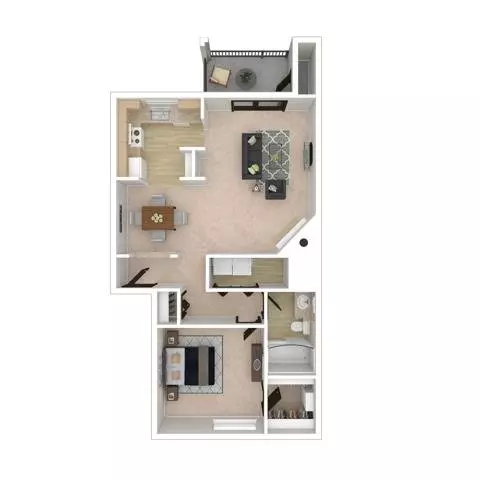 One Bedroom One Bath - 535 G103 floor plan
