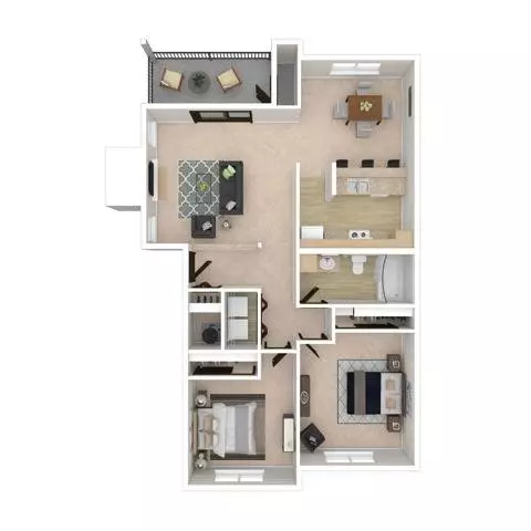 Two Bedroom One Bath - 922 - Renovated L301 floor plan