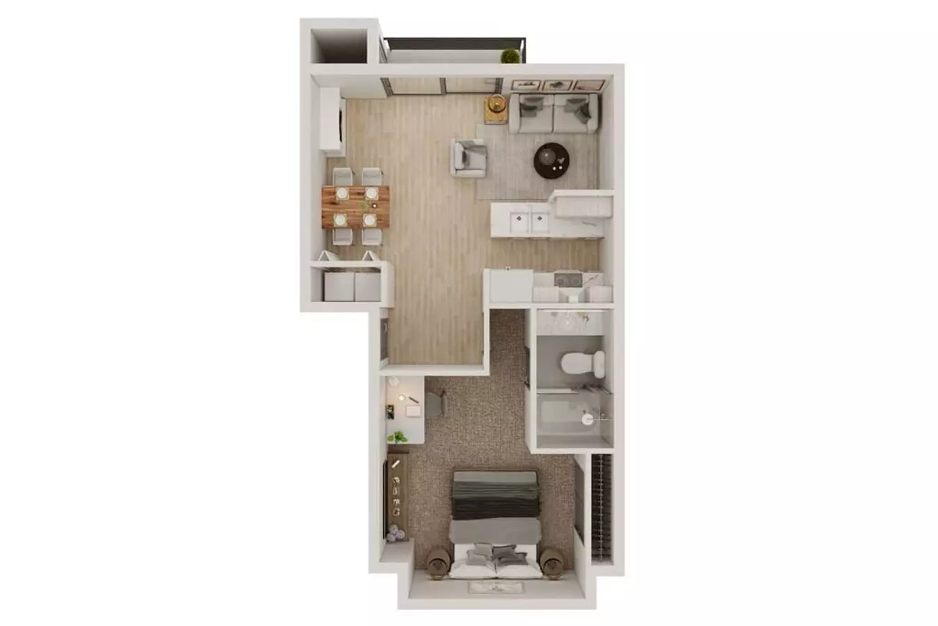 1BR/1BA A105 floor plan
