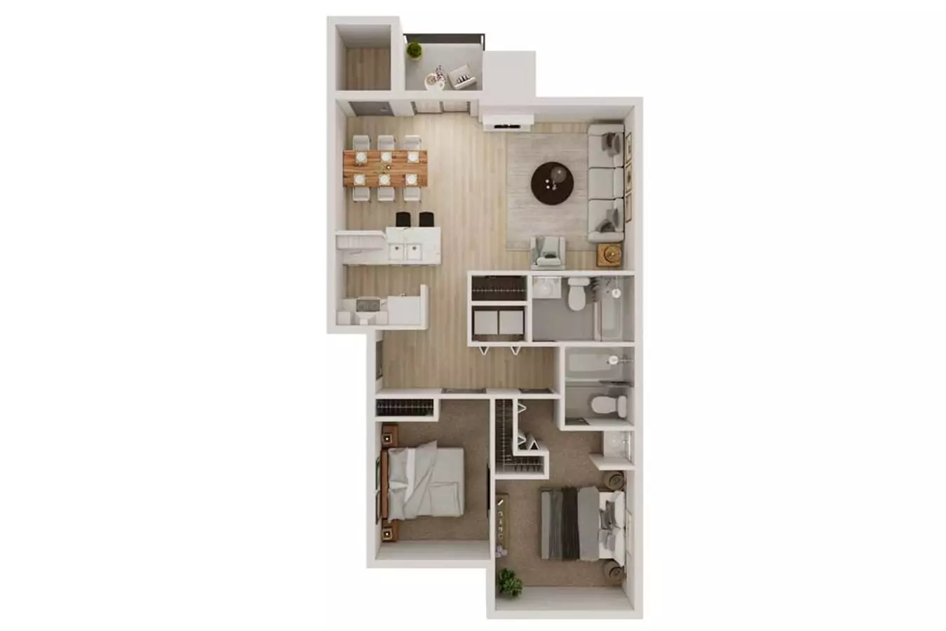 2BR/2BA G201 floor plan