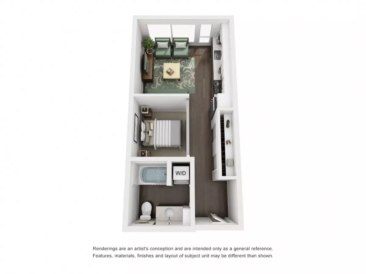 1x1 MFTE 335 floor plan