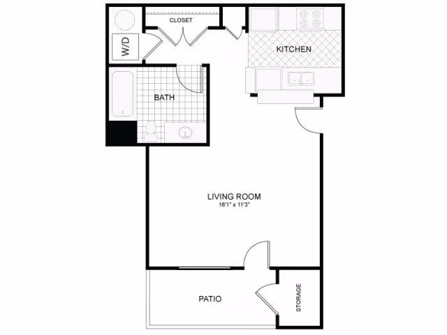 Studio E-302 floor plan