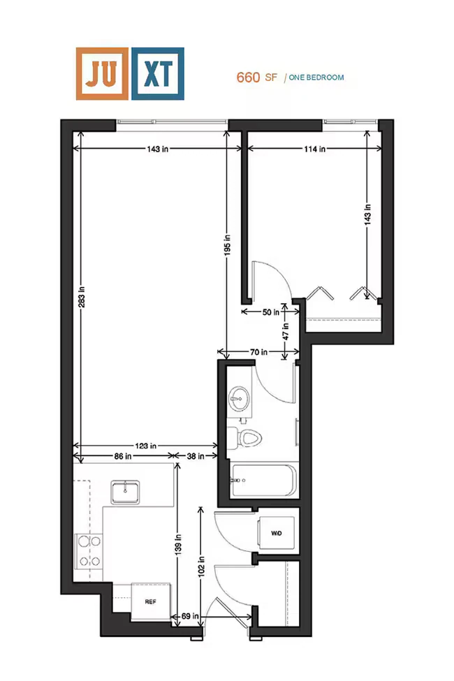 1x1 419 floor plan
