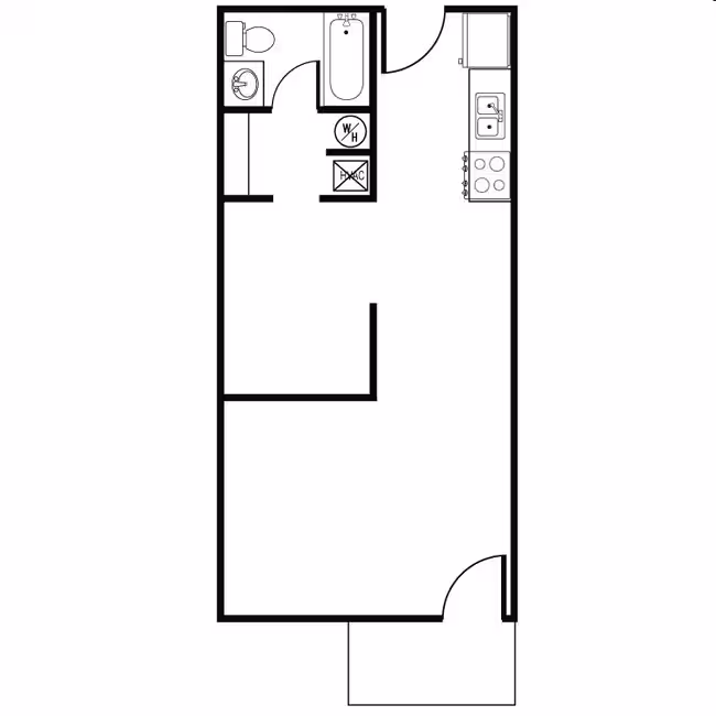 Studio E104 floor plan