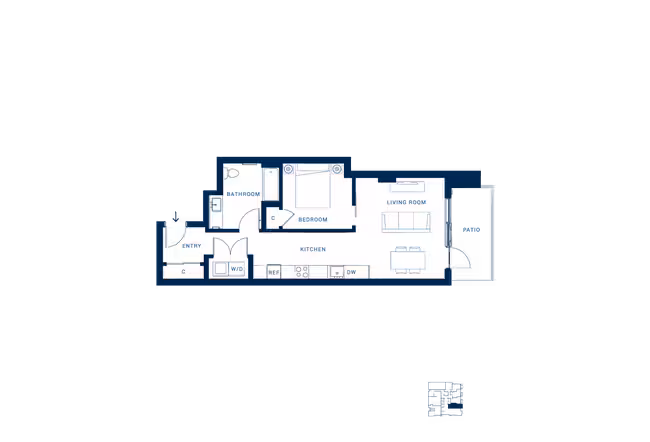 1x1 H 204 floor plan