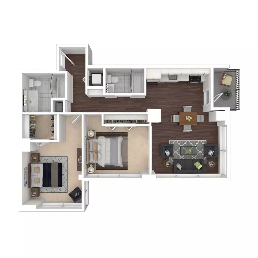 Two Bedroom Two Bath b4.2 3001 floor plan