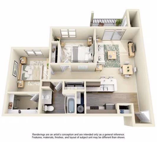 2B1D B-303 floor plan