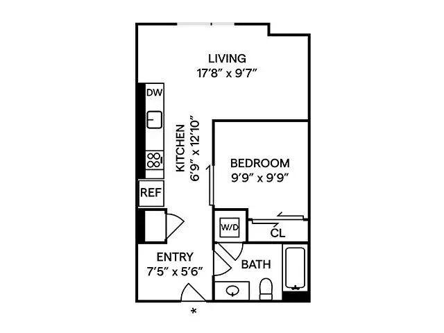 Unit 101W-P 101W-P floor plan