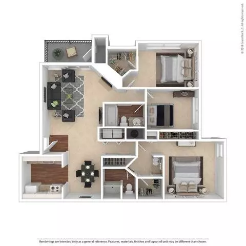 3x2 Renovated C202 floor plan