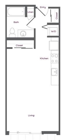 Studio 101 floor plan