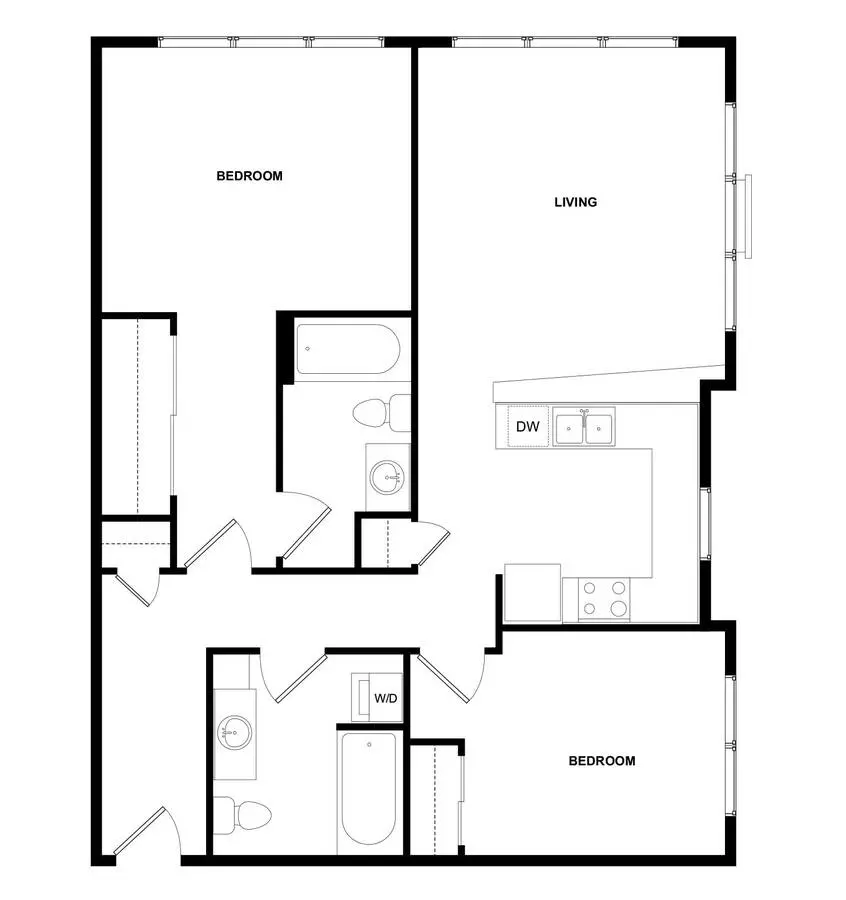 2x2 Plan 1 WAIT22 floor plan