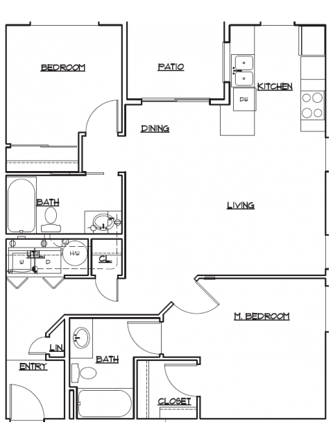 2x2 E102 floor plan