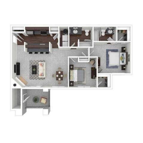 2x2B AUCMRL floor plan
