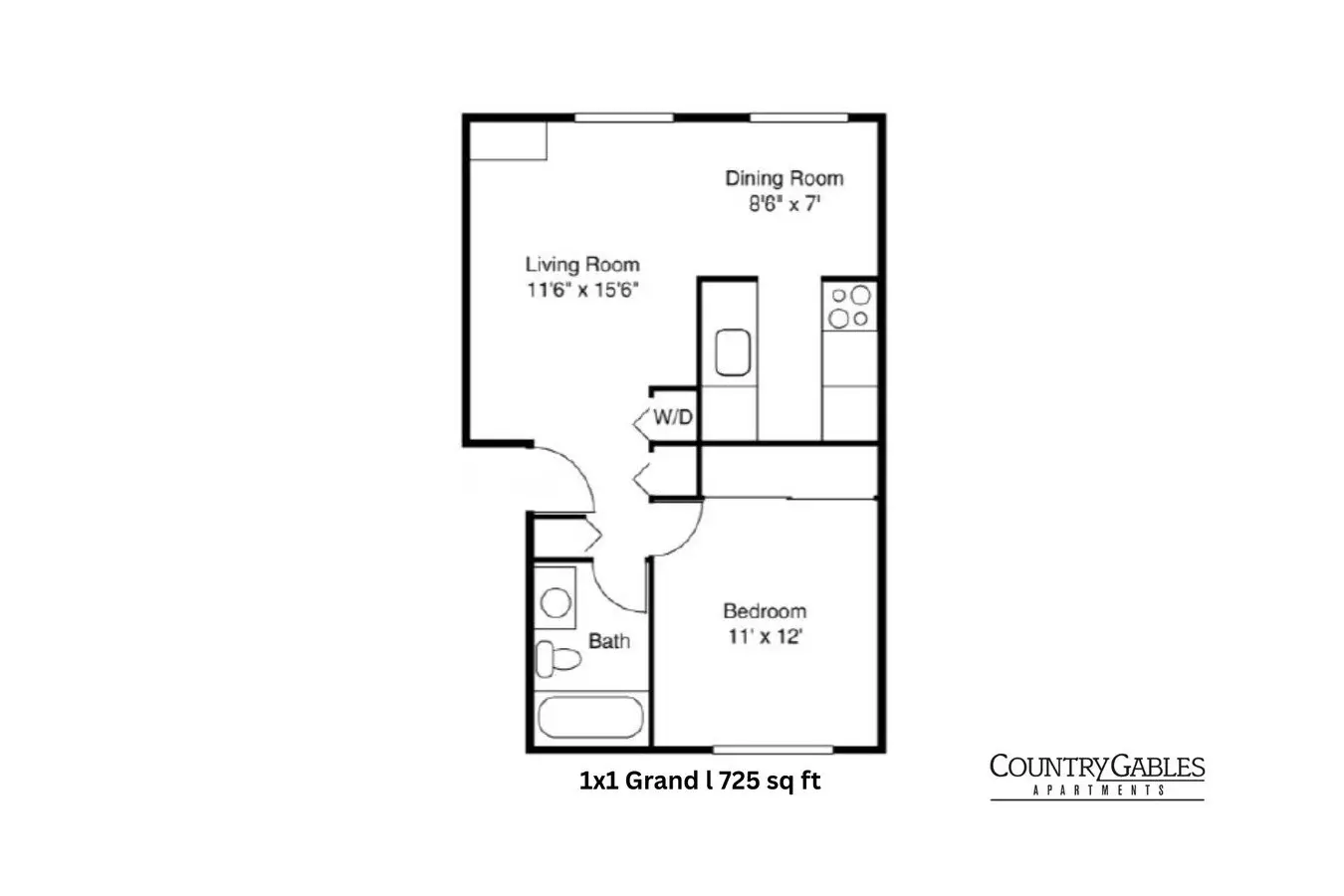 One Bedroom Classic R04 floor plan