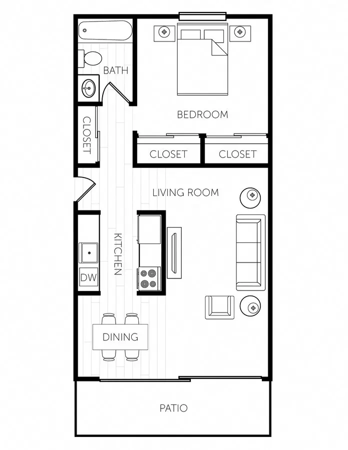 Unit A109 B105 floor plan