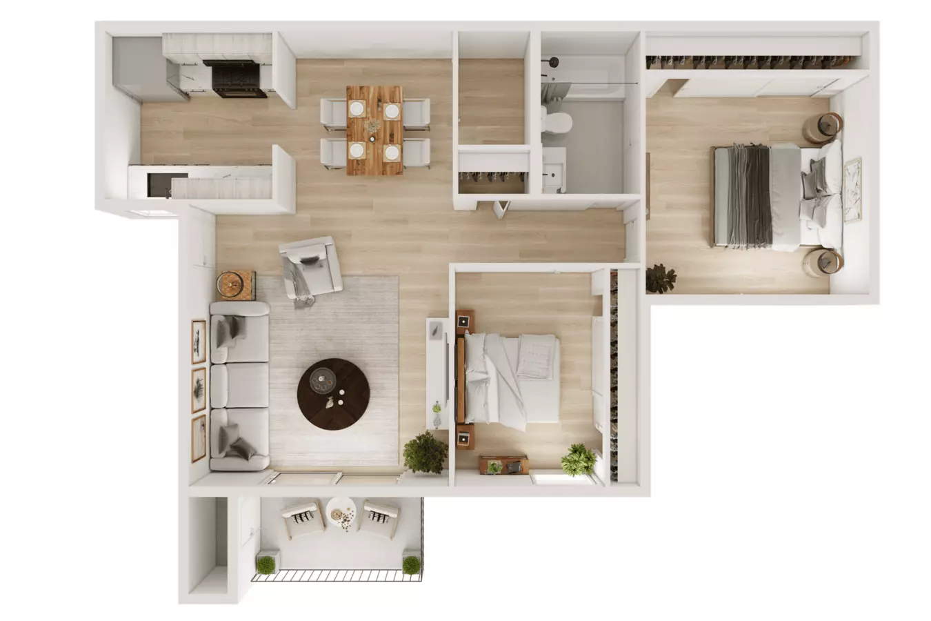 2 Bedroom 1 Bath - Classic Remodel with Washer ... 2222 floor plan