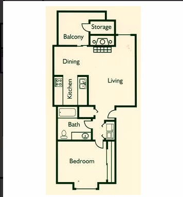 1x1 10708-A floor plan