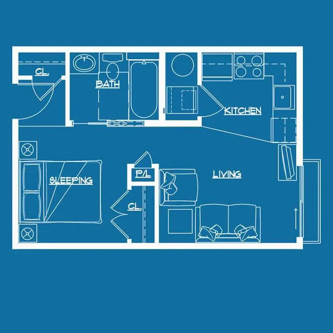 Studio 421 floor plan